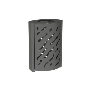 Corbeille standard Venise 120 litres Procity - larg. 590 x prof. 435 x haut. 845 mm - Gris Procity