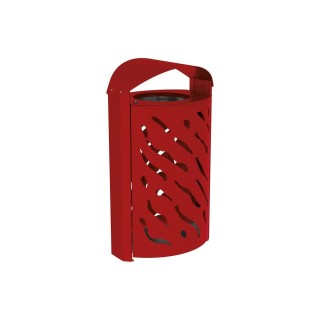 Corbeille couvercle réhaussé Venise 120 litres Procity - larg. 595 x prof. 435 x haut. 1025 mm - Rouge pourpre