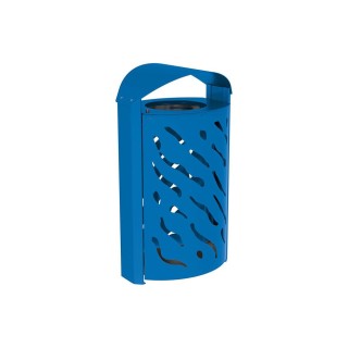 Corbeille couvercle réhaussé Venise 120 litres Procity - larg. 595 x prof. 435 x haut. 1025 mm - Bleu gentiane