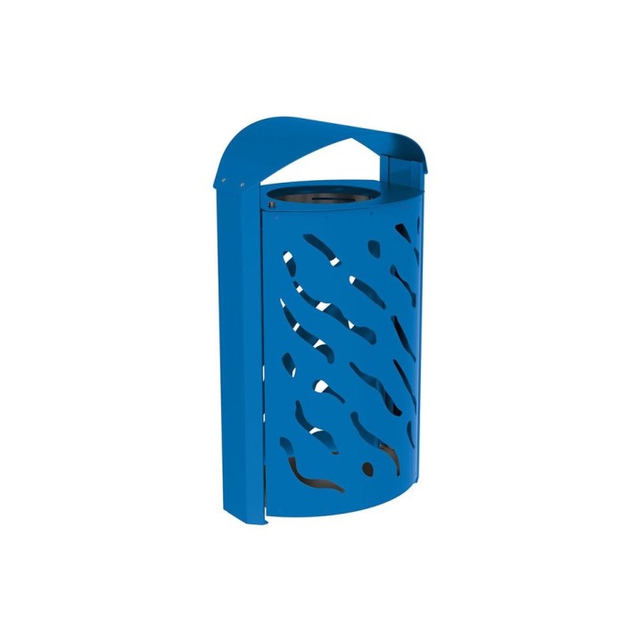 Corbeille couvercle réhaussé Venise 120 litres Procity - larg. 595 x prof. 435 x haut. 1025 mm - Bleu gentiane