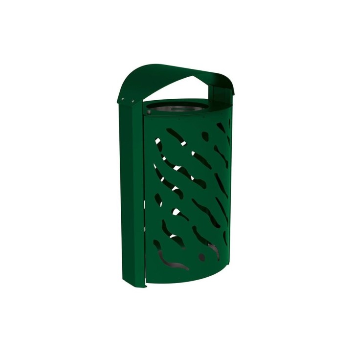 Corbeille couvercle réhaussé Venise 120 litres Procity - larg. 595 x prof. 435 x haut. 1025 mm - Vert mousse