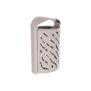 Corbeille couvercle réhaussé Venise 120 litres Procity - larg. 595 x prof. 435 x haut. 1025 mm - Gris soie