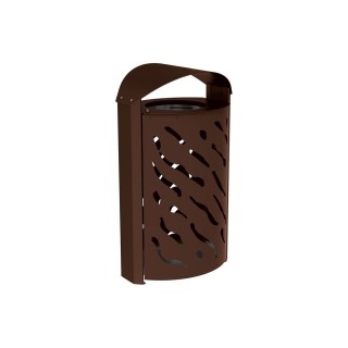 Corbeille couvercle réhaussé Venise 120 litres Procity - larg. 595 x prof. 435 x haut. 1025 mm - Brun chocolat