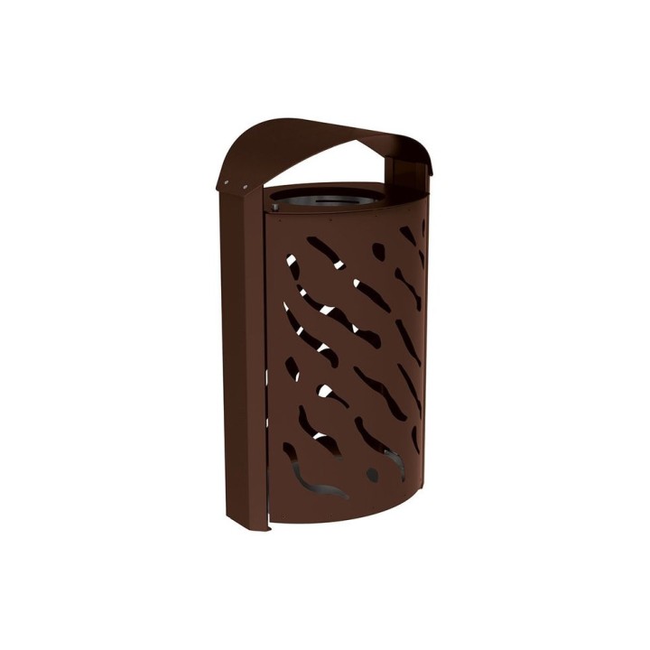 Corbeille couvercle réhaussé Venise 120 litres Procity - larg. 595 x prof. 435 x haut. 1025 mm - Brun chocolat