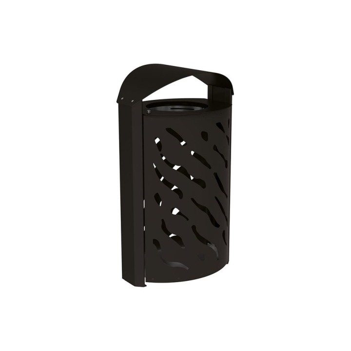 Corbeille couvercle réhaussé Venise 120 litres Procity - larg. 595 x prof. 435 x haut. 1025 mm - Noir foncé