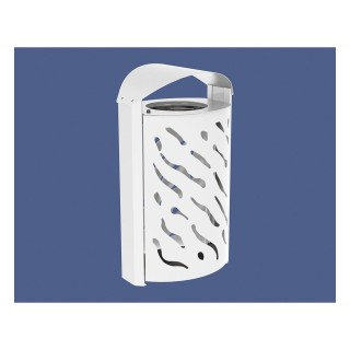 Corbeille couvercle réhaussé Venise 120 litres Procity - larg. 595 x prof. 435 x haut. 1025 mm - Blanc pur