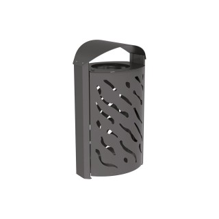 Corbeille couvercle réhaussé Venise 120 litres Procity - larg. 595 x prof. 435 x haut. 1025 mm - Gris procity