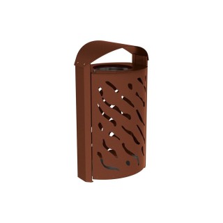 Corbeille couvercle réhaussé Venise 120 litres Procity - larg. 595 x prof. 435 x haut. 1025 mm - Aspect Corten