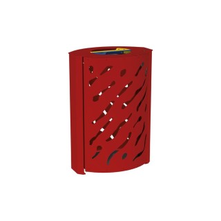 Corbeille Venise Tri sélectif 2 X 60 litres Procity - : larg. 590 x prof. 435 x haut. 845 mm - Rouge pourpre