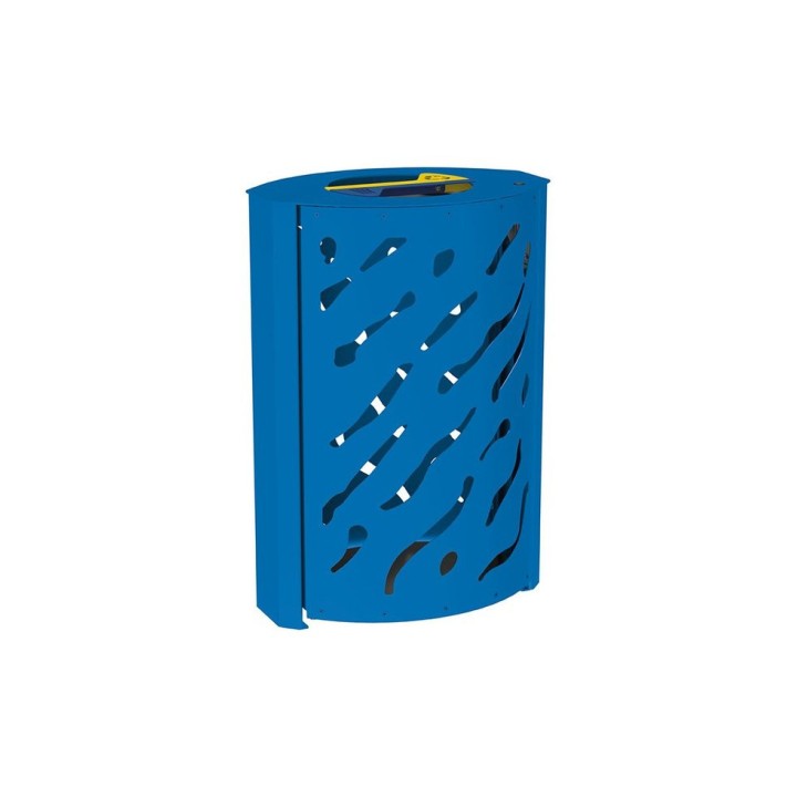 Corbeille Venise Tri sélectif 2 X 60 litres Procity - : larg. 590 x prof. 435 x haut. 845 mm - Bleu gentiane
