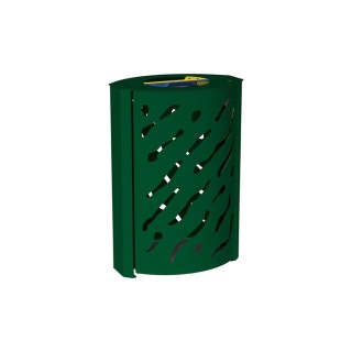 Corbeille Venise Tri sélectif 2 X 60 litres Procity - : larg. 590 x prof. 435 x haut. 845 mm - Vert mousse