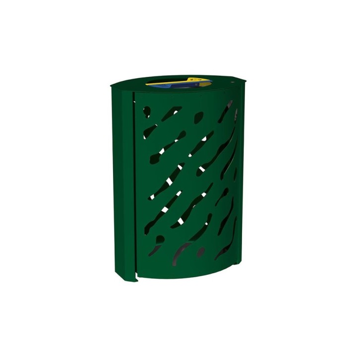Corbeille Venise Tri sélectif 2 X 60 litres Procity - : larg. 590 x prof. 435 x haut. 845 mm - Vert mousse