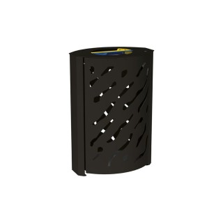 Corbeille Venise Tri sélectif 2 X 60 litres Procity - : larg. 590 x prof. 435 x haut. 845 mm - Noir foncé