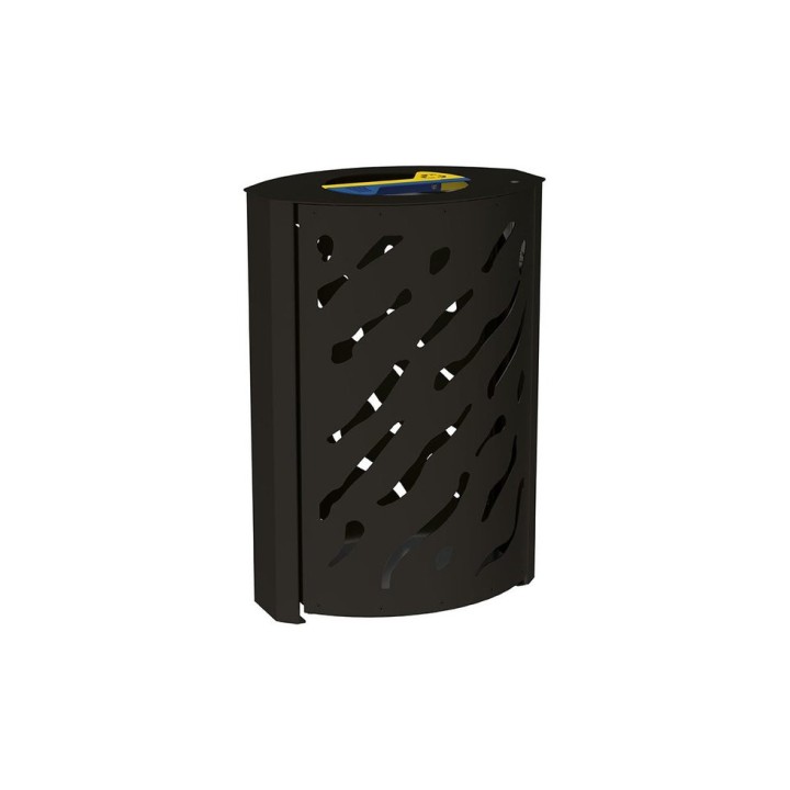 Corbeille Venise Tri sélectif 2 X 60 litres Procity - : larg. 590 x prof. 435 x haut. 845 mm - Noir foncé