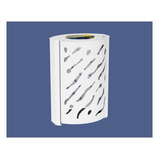 Corbeille Venise Tri sélectif 2 X 60 litres Procity - : larg. 590 x prof. 435 x haut. 845 mm - Blanc pur