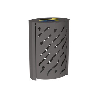 Corbeille Venise Tri sélectif 2 X 60 litres Procity - : larg. 590 x prof. 435 x haut. 845 mm - Gris Procity