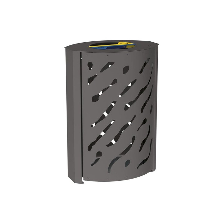 Corbeille Venise Tri sélectif 2 X 60 litres Procity - : larg. 590 x prof. 435 x haut. 845 mm - Gris Procity