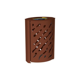 Corbeille Venise Tri sélectif 2 X 60 litres Procity - : larg. 590 x prof. 435 x haut. 845 mm - Aspect Corten