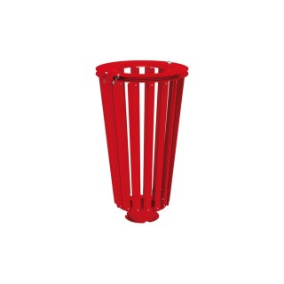 Corbeille Lofoten acier 80 litres Procity - Sans seau - Rouge signalisation