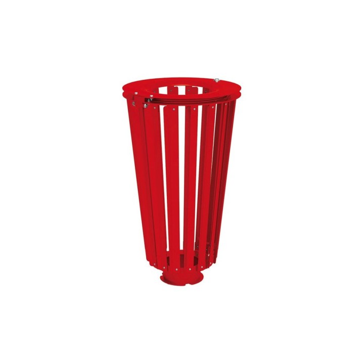 Corbeille Lofoten acier 80 litres Procity - Sans seau - Rouge signalisation