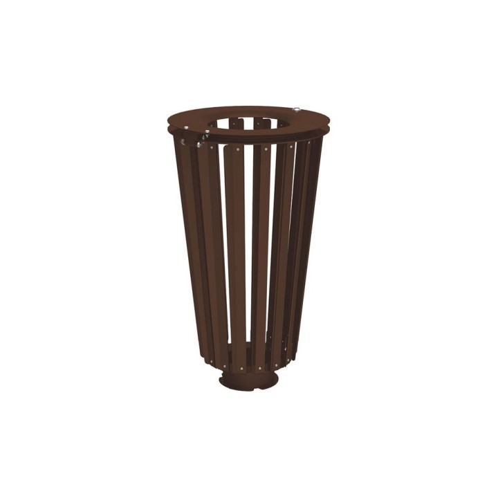 Corbeille Lofoten acier 80 litres Procity - Sans seau - Brun chocolat