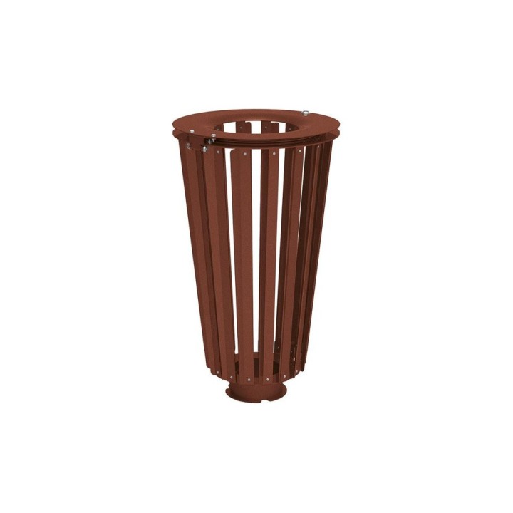 Corbeille Lofoten acier 80 litres Procity - Sans seau - Aspect Corten