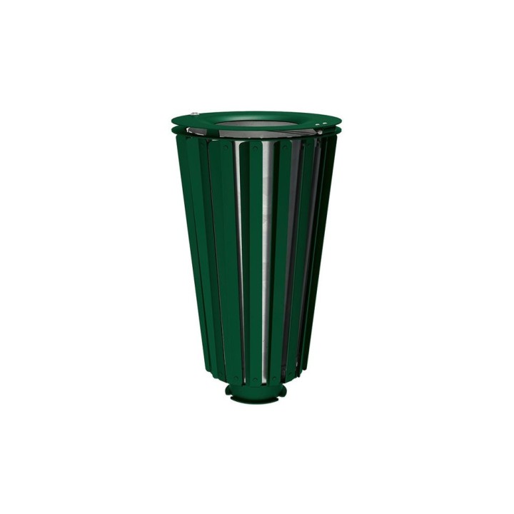 Corbeille Lofoten acier 80 litres Procity - Avec seau galva - Vert mousse