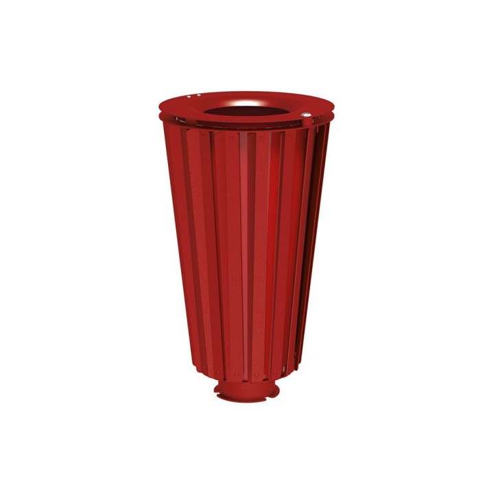 Corbeille Lofoten acier 80 litres Procity - Avec seau peint/galva - Rouge pourpre