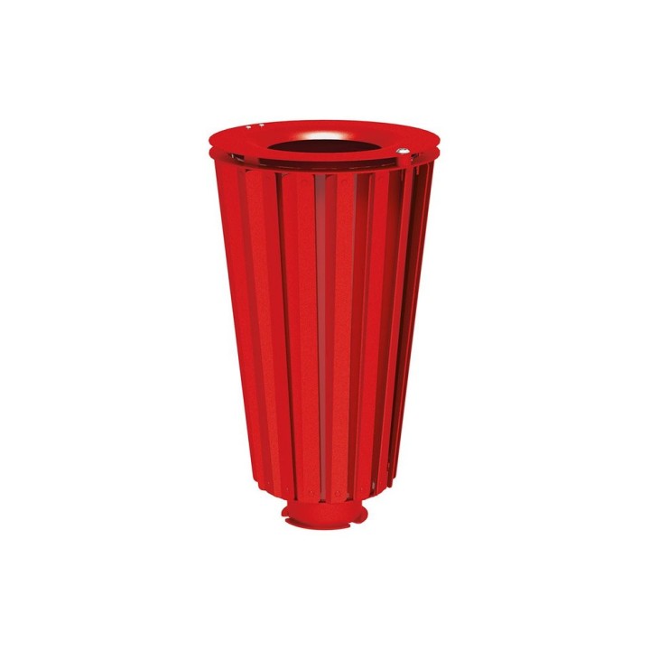 Corbeille Lofoten acier 80 litres Procity - Avec seau peint/galva - Rouge signalisation