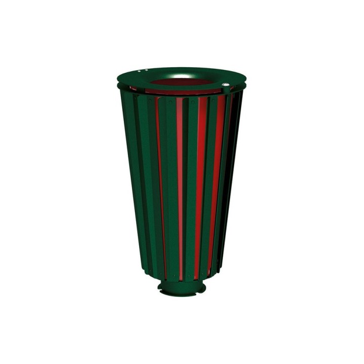Corbeille Lofoten acier 80 litres Procity - Avec seau peint/galva - Vert mousse