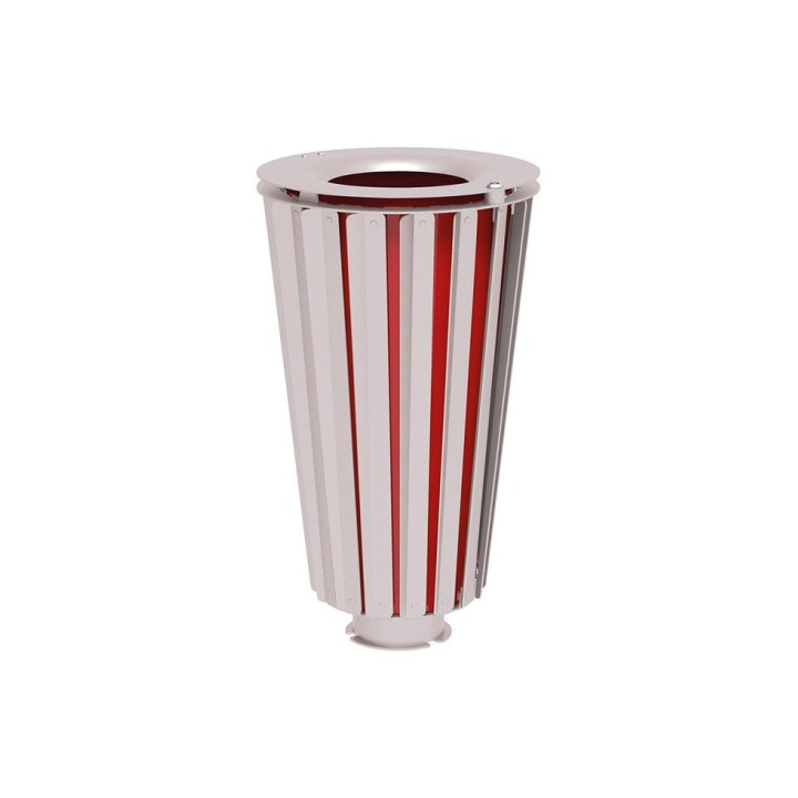 Corbeille Lofoten acier 80 litres Procity - Avec seau peint/galva - Gris soie