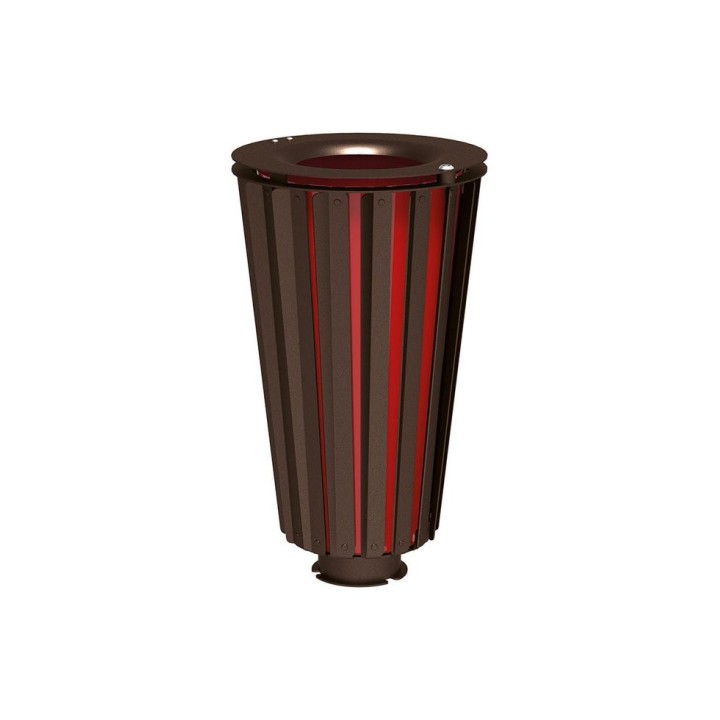 Corbeille Lofoten acier 80 litres Procity - Avec seau peint/galva - Brun chocolat