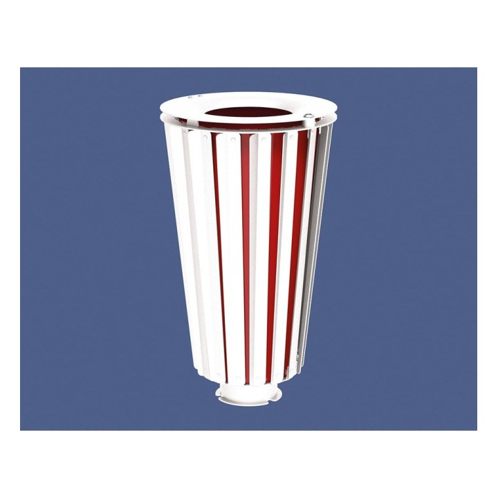 Corbeille Lofoten acier 80 litres Procity - Avec seau peint/galva - Blanc pur