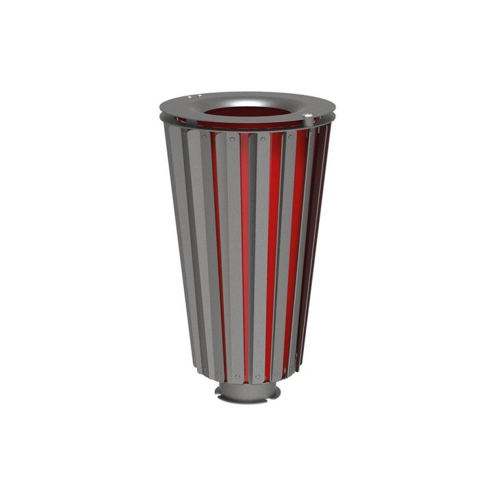 Corbeille Lofoten acier 80 litres Procity - Avec seau peint/galva - Gris Procity