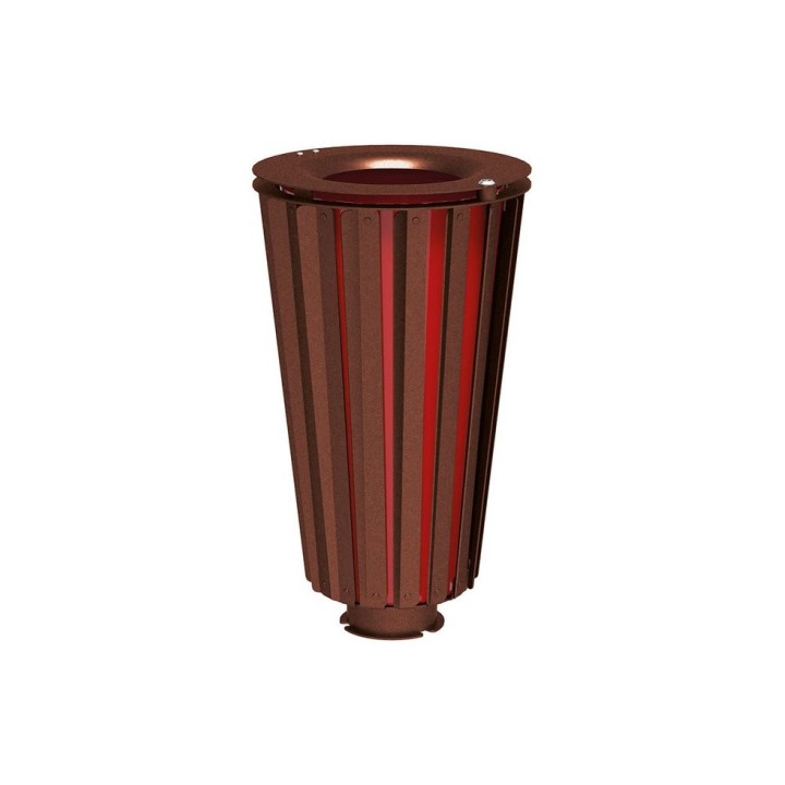 Corbeille Lofoten acier 80 litres Procity - Avec seau peint/galva - Aspect Corten