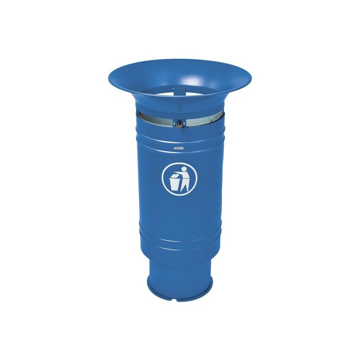 Corbeille Cévennes 60 litres Procity - Avec seau tôle électrozinguée - Bleu gentiane