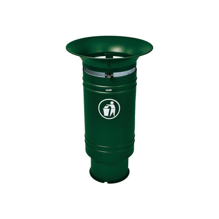Corbeille Cévennes 60 litres Procity - Avec seau tôle électrozinguée - Vert mousse