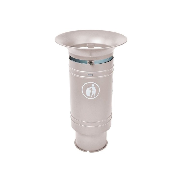 Corbeille Cévennes 60 litres Procity - Avec seau tôle électrozinguée - Gris soie
