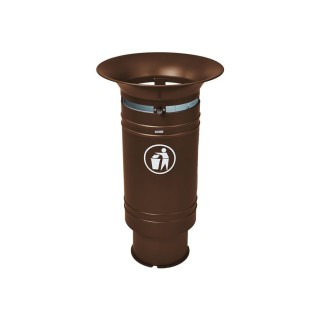 Corbeille Cévennes 60 litres Procity - Avec seau tôle électrozinguée - Brun chocolat