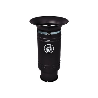 Corbeille Cévennes 60 litres Procity - Avec seau tôle électrozinguée - Noir foncé