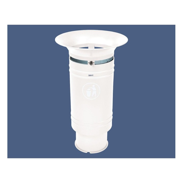 Corbeille Cévennes 60 litres Procity - Avec seau tôle électrozinguée - Blanc pur