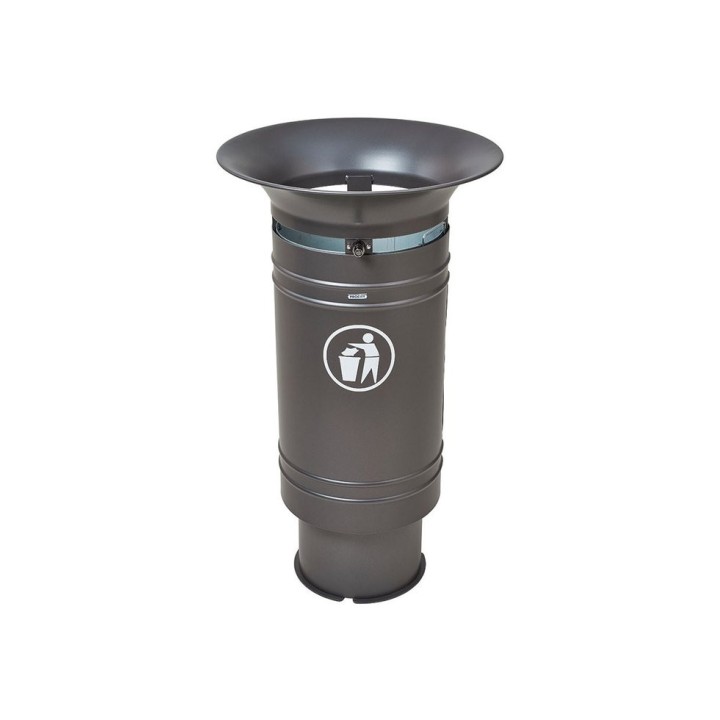 Corbeille Cévennes 60 litres Procity - Avec seau tôle électrozinguée - Gris Procity
