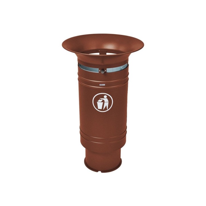 Corbeille Cévennes 60 litres Procity - Avec seau tôle électrozinguée - Aspect Corten