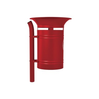 Corbeille Vanoise 40 litres Procity - Avec seau tôle électrozinguée - Rouge pourpre