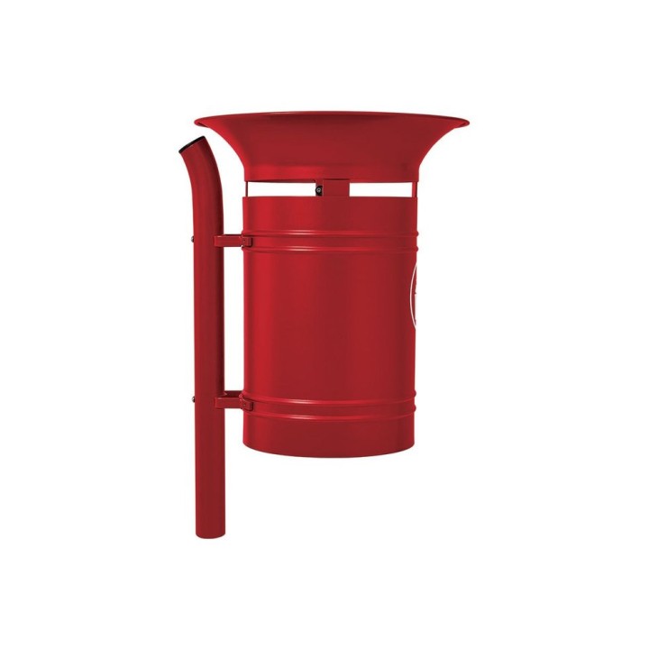 Corbeille Vanoise 40 litres Procity - Avec seau tôle électrozinguée - Rouge pourpre
