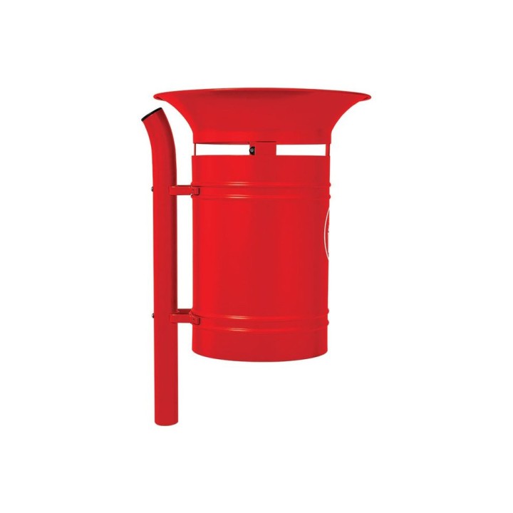 Corbeille Vanoise 40 litres Procity - Avec seau tôle électrozinguée - Rouge signalisation