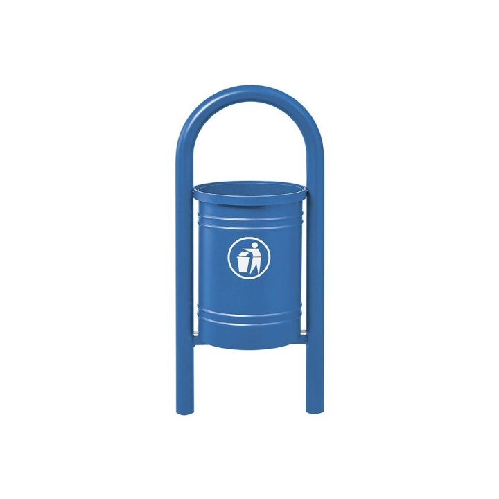 Corbeille Vercors 40 litres Procity - Avec seau tôle électrozinguée - Bleu gentiane