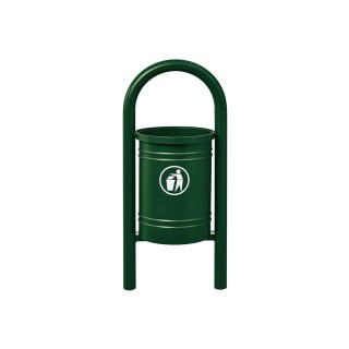 Corbeille Vercors 40 litres Procity - Avec seau tôle électrozinguée - Vert mousse