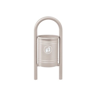 Corbeille Vercors 40 litres Procity - Avec seau tôle électrozinguée - Gris soie