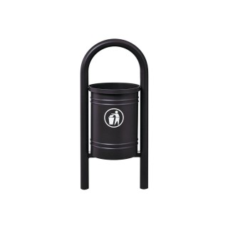 Corbeille Vercors 40 litres Procity - Avec seau tôle électrozinguée - Noir foncé